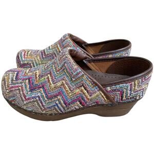 Sanita Professional Clogs EU 35 US 4 Woven Zig Zag Multicolour Work Comfort
